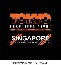 tokyo singapore beautiful destination vintage simple design