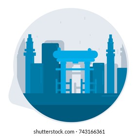 Tokyo skyline background vector illustration