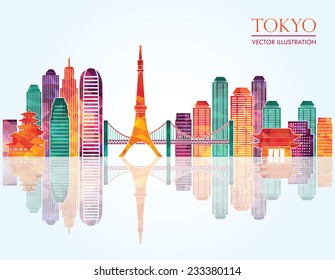 Tokyo skyline. Vector illustration