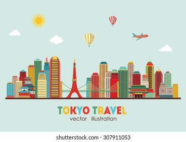 Tokyo Skyline. Vector Illustration