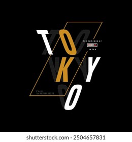 Tokyo slogan for t-shirt. Japan tee shirt print with inscription in Japanese with the translation: Tokyo. Vector illustration.