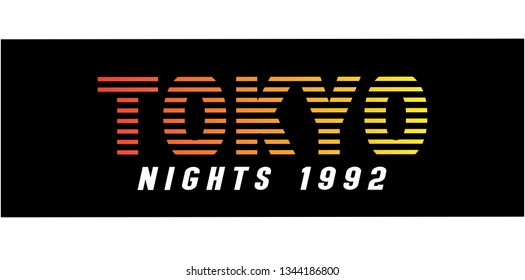 TOKYO SLOGAN, t-shirt vector design