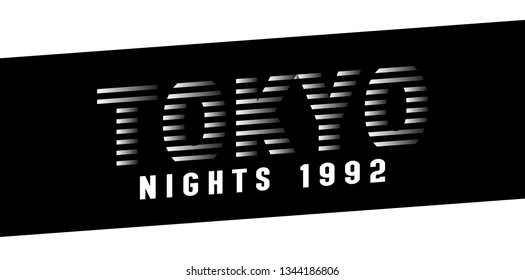 TOKYO SLOGAN, diseño vectorial de camisetas