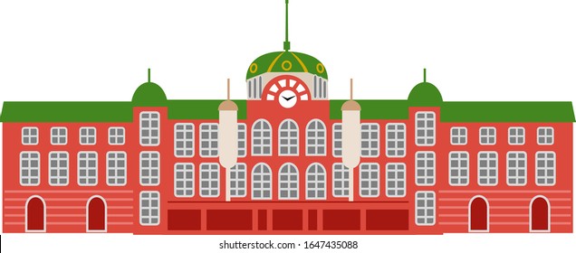 Tokyo Station is a red brick station building