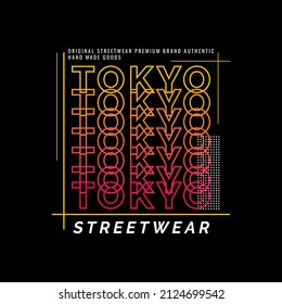 Tokyo streetwear writing design, suitable for screen printing t-shirts, clothes, jackets and others