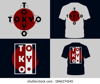 Tokyo style popular typography t-shirt design for clothing sale, poster banner, vector wallpaper