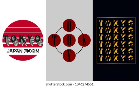Tokyo style popular typography t-shirt design for clothing sale, poster banner, vector wallpaper