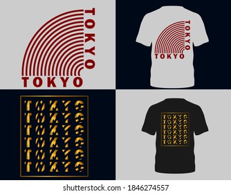 Tokyo style popular typography t-shirt design for clothing sale, poster banner, vector wallpaper