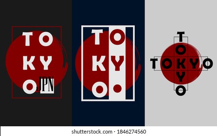 Tokyo style popular typography t-shirt design for clothing sale, poster banner, vector wallpaper