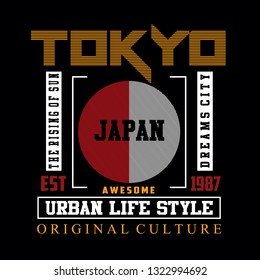 tokyo tee element graphic t shirt print vector illustration design