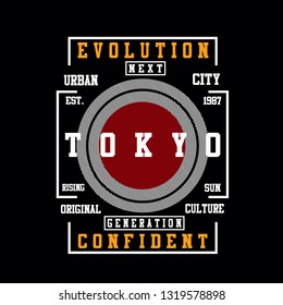 tokyo tee,element typography graphic t shirt print vector illustration design