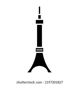 Tokyo Tower black icon. Suitable for website, content design, poster, banner, or video editing needs