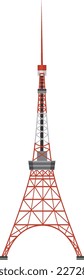 Tokyo Tower Flat Design Vector illustration