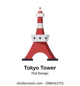 Tokyo tower flat illustration