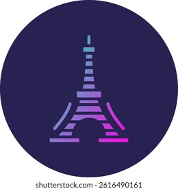 Tokyo Tower Glyph Circle Gradient Icon