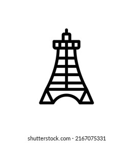 Tokyo Tower Icon. Line Art Style Design Isolated On White Background