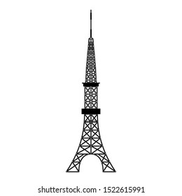 Tokyo tower icon over white background, vector illustration