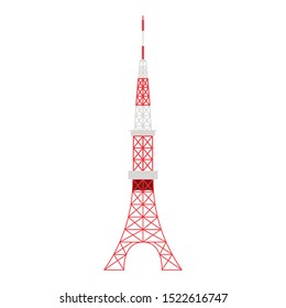 Tokyo tower icon over white background, vector illustration