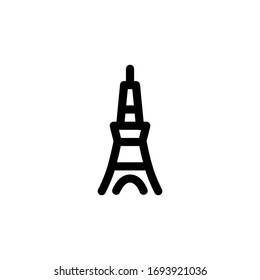 Tokyo Tower Japan Landmark Outline Icon Vector Illustration

