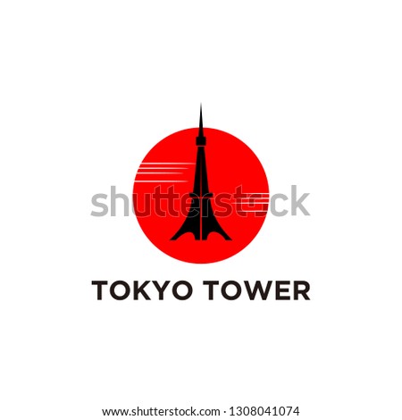 Tokyo tower japan logo vector template