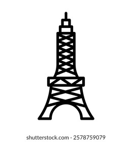 Tokyo Tower Vector Line Icon Design