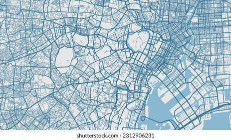 Tokyo Town City Center High-Quality Vector Map