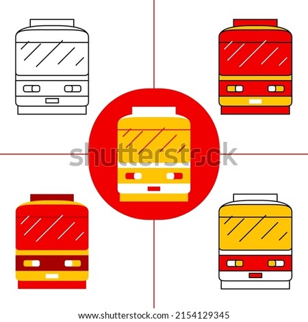 Tokyo Tram in flat design style