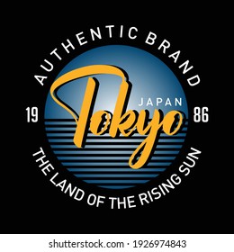 Tokyo typography design for t shirt design