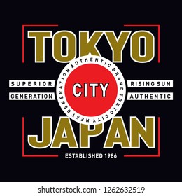 tokyo typography design tee, vector illustration concept slogan idea for graphic t shirt - Vector
