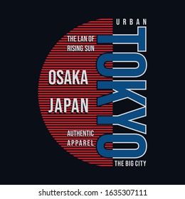 Tokyo typography design t-shirt print modern vector illustration