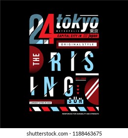 tokyo typography graphic design for kids and young men shirt