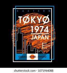 tokyo typography graphic t shirt design, vector illustration elegant element artistic image