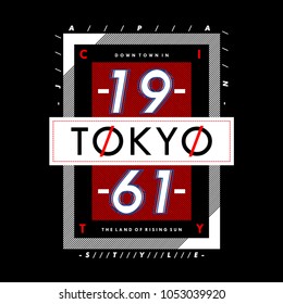 tokyo typography for printing tee shirt design graphic, vector illustration urban young generation 