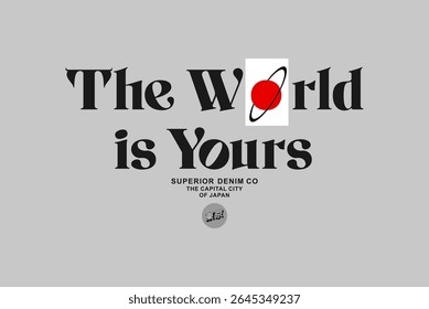 Tipografia de Tóquio para t-shirt slogan com inscrição em japonês com a tradução: Tóquio. Ilustração vetorial.