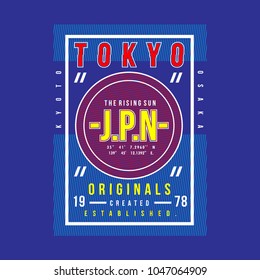 tokyo typography tee shirt design graphic, vector illustration artistic good looking art