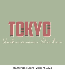 Tokyo unknown state typographic varsity vector graphic