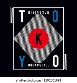 tokyo urban style typography design, vector illustration