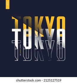 Tokyo. Vector stylish graphic tee design, print, illustration.