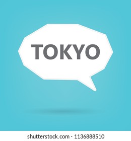 Tokyo word on speech bubble- vector illustration