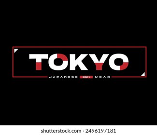 Tokyo writing with a simple brutalism street wear theme and can be used on all clothes.