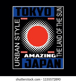 Tokyo,japan images typography vector illustration for t shirt