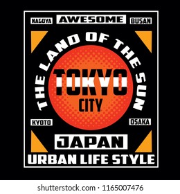 Tokyo,japan images typography vector illustration for t shirt