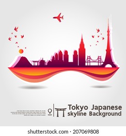 Tokyo,Japan, skyline background, vector Illustration 