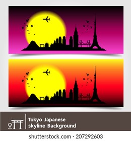 Tokyo,Japan, skyline background, vector Illustration