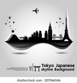 Tokyo,Japan, skyline background,vector Illustration
