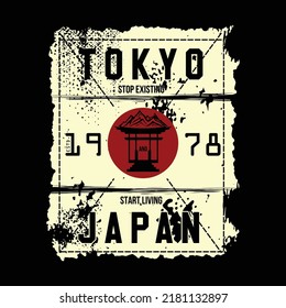 tokyo, japón diseño plano abstracto de tipografía elegante para camiseta impresa, afiche. ilustración vectorial. 