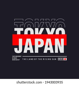 Tokyo,japan stylish typography slogan. Abstract design for vector print tee shirt, typography, poster. Inscription in Japanese with the translation in English: Tokyo. Vector illustration.
