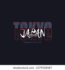 Tokyo,japan stylish typography slogan. Abstract design for vector print tee shirt, typography, poster. Inscription in Japanese with the translation in English: Tokyo. Vector illustration.
