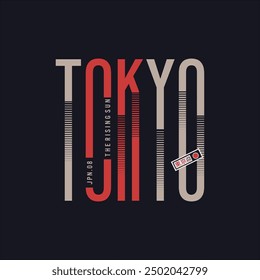 Tokyo,japan stylish typography slogan. Abstract design for vector print tee shirt, typography, poster. Inscription in Japanese with the translation in English: Tokyo. Vector illustration. 