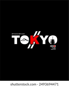 Tokyo,japan stylish typography slogan. vector print tee shirt, typography, poster. Inscription in Japanese with the translation in English: Tokyo. Vector 